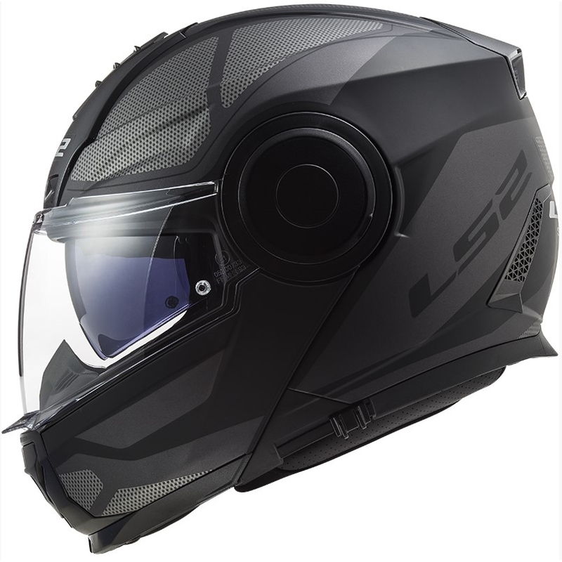 Felnyitható motoros sisak LS2 FF902 Scope Axis fekete-ezüstszínű