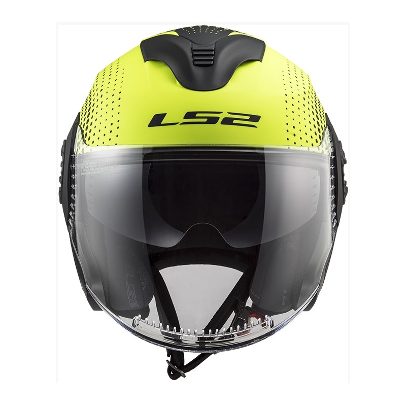 LS2 OF570 Verso Spin fekete fluo nyitott motoros sisak sárga