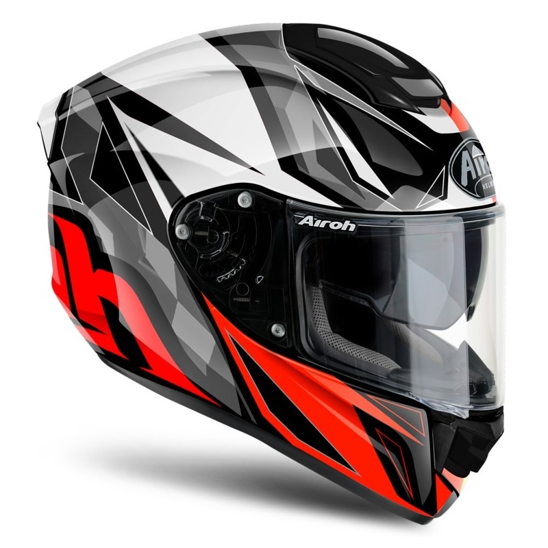 Integrált motoros sisak Airoh ST 501 Thunder piros-fekete-fehér-szürke