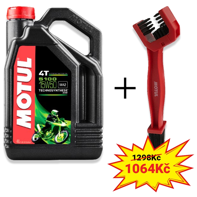Kit olaj 5100 Ester 15W-50 4L+ Motul lánctisztító kefe