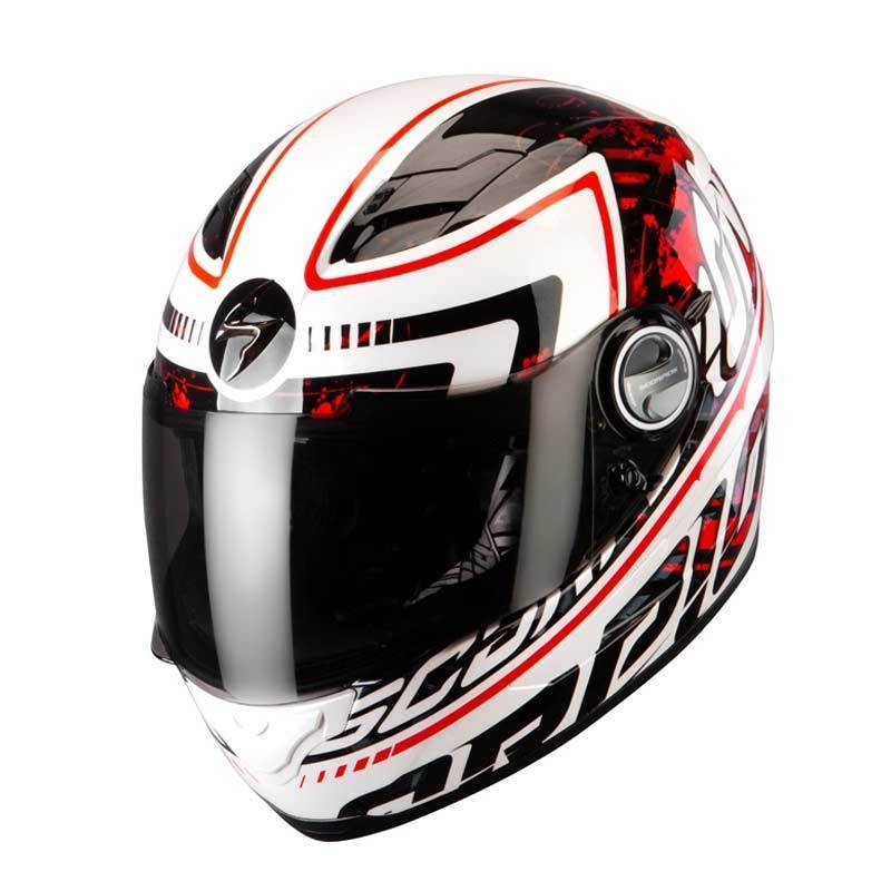 Motoros sisak integrált Scorpion EXO-500 AIR fehér-piros