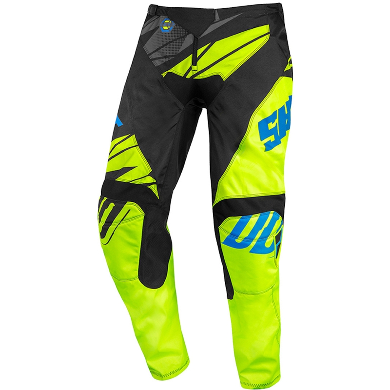 Gyerekek Motocross nadrág lőtt Devo Ventura Fekete-Kék-Fluo sárga akció kiárusítás