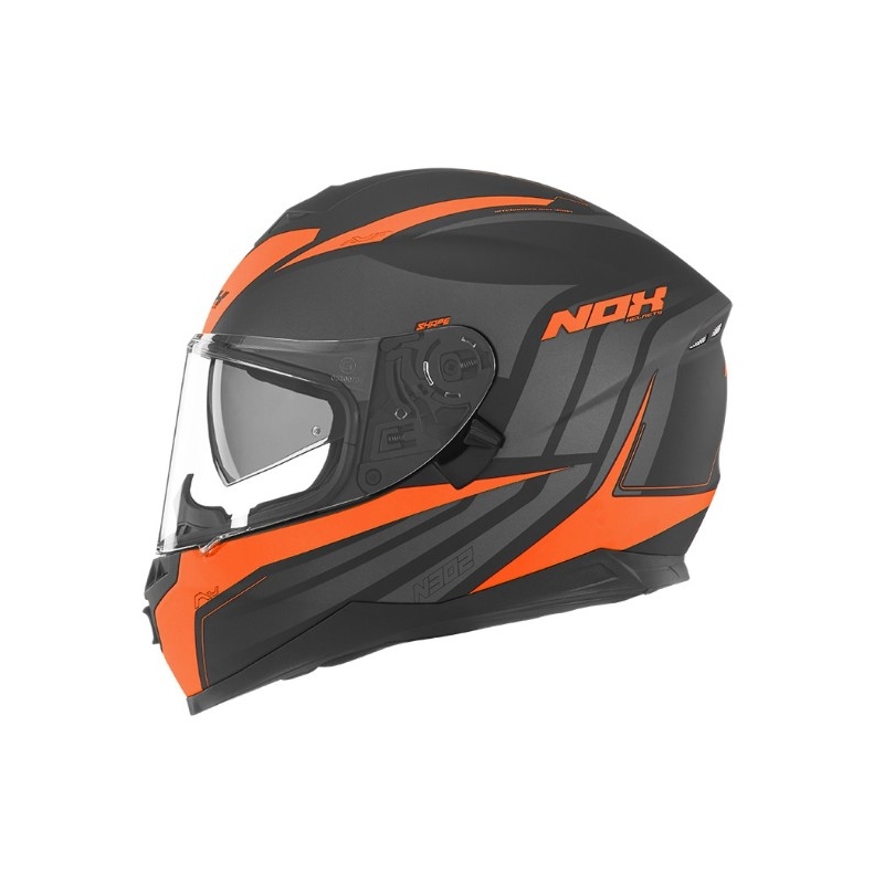 Integrált motorkerékpár sisak NOX N302 Forma fekete-narancssárga