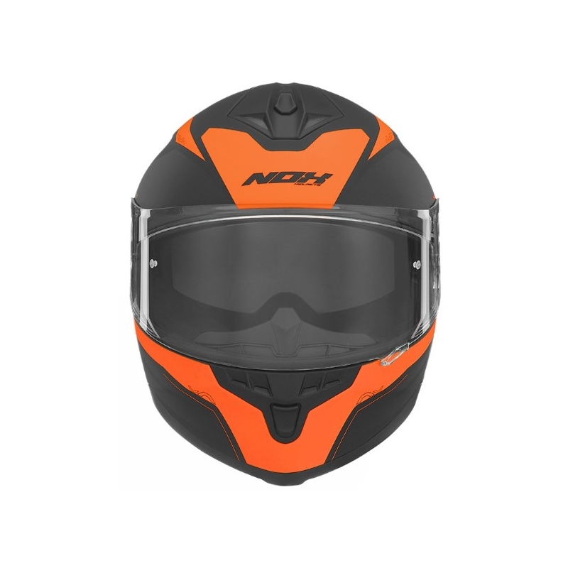 Integrált motorkerékpár sisak NOX N302 Forma fekete-narancssárga