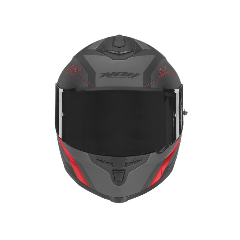 Integrált motorkerékpár sisak NOX N302S Quest fekete-szürke-piros