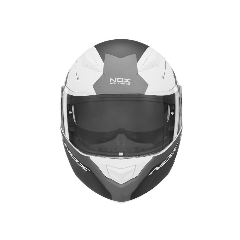Billenő motoros sisak NOX N965 Csúcs fehér kiárusítás