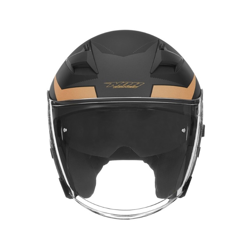 Nyitott motoros sisak NOX N127 Késő fekete-bronz kiárusítás