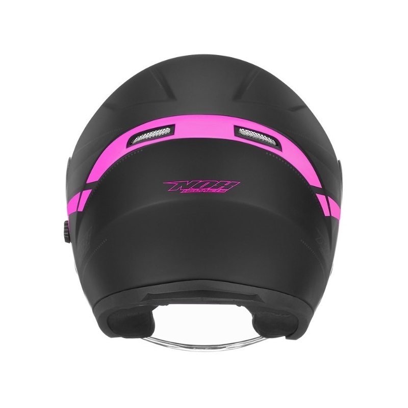 Nyitott motoros sisak NOX N127 Késő fekete-rózsaszín