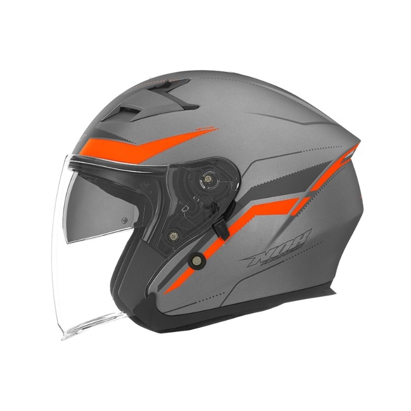 Nyitott motoros sisak NOX N127 Késői ezüst-narancs akció kiárusítás