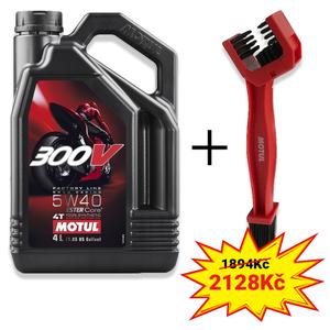 Olajkészlet 300V 4T FL Road Racing 5W40 4L+ Motul lánctisztító kefe