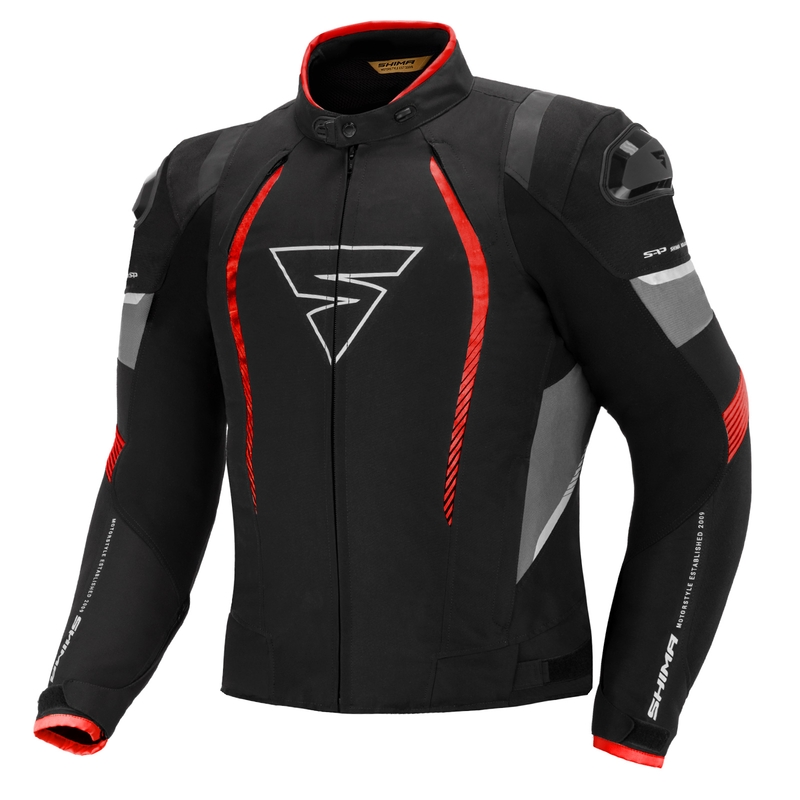 Motoros kabát Shima Solid Pro fekete-szürke-piros kiárusítás