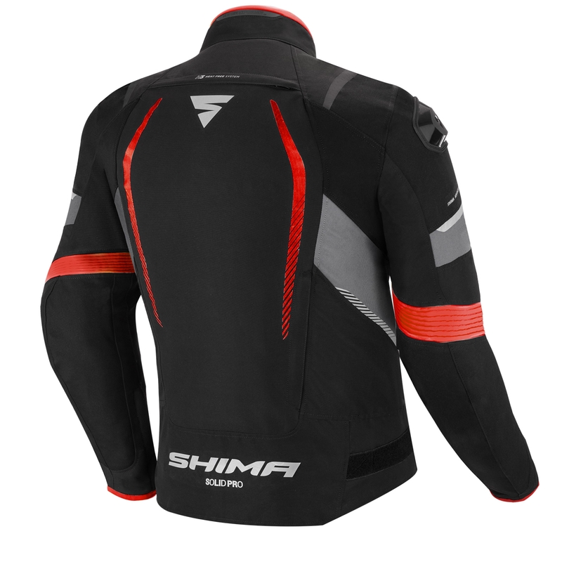 Motoros kabát Shima Solid Pro fekete-szürke-piros kiárusítás