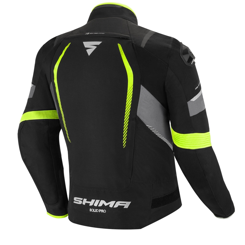 Shima Solid Pro motoros kabát fekete-szürke-fluo sárga