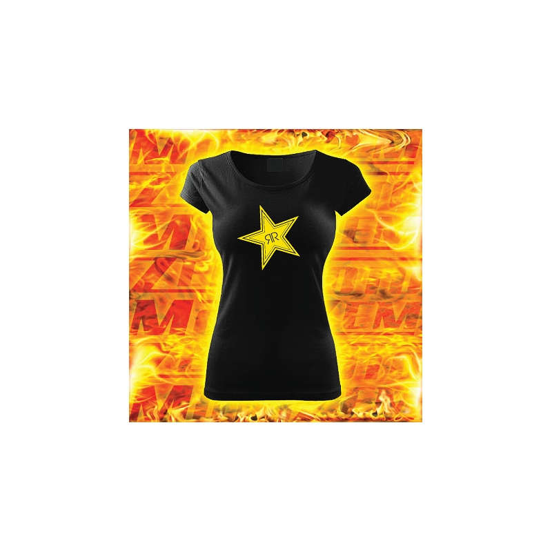 Női póló Rockstar fekete motívummal