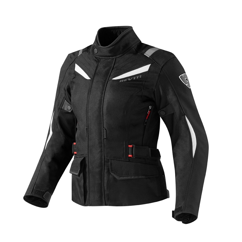Női motoros kabát Revit Voltiac fekete/fehér akció kiárusítás