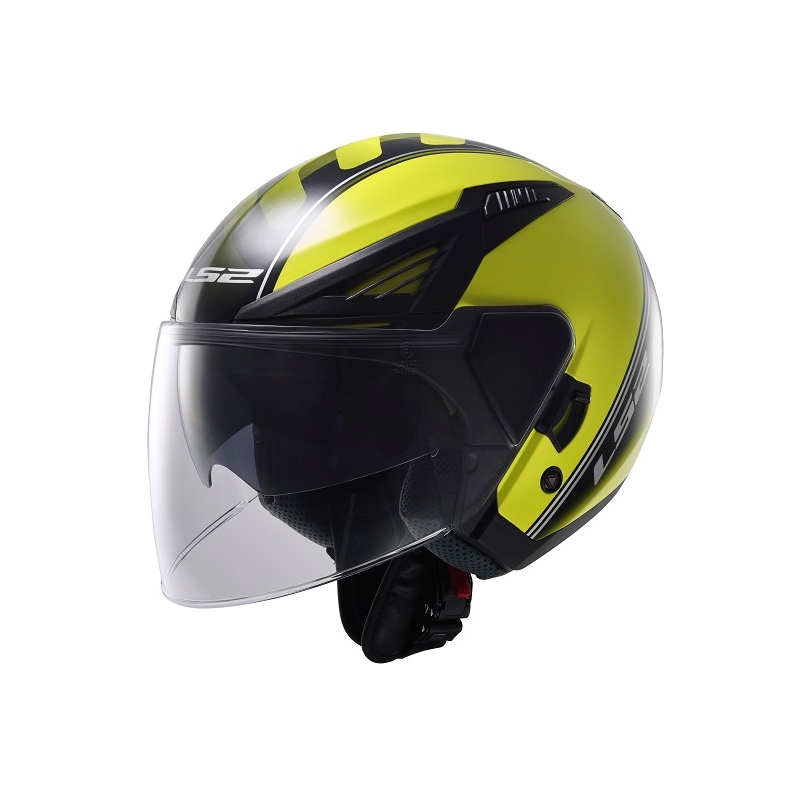 Motoros sisak nyitva LS2 OF586 Bishop Atom sárga-fekete eladó kiárusítás